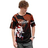 cheap Cartoon &amp; Movie Character Graphic-Genshin Impact Kaedehara Kazuha T-shirt Anime Cartoon Anime 3D Harajuku Graphic Kawaii For Couple&#039;s Men&#039;s Women&#039;s Adults&#039; Back To School 3D Print