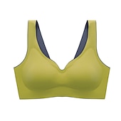 お買い得  スポーツブラとベスト-毎日伸縮性のある女性用シームレスブラフルカバープレーン