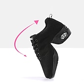 voordelige Danssneakers-ademende mesh danssneakers voor dames met vetersluiting en luchtkussenzolen – perfect voor zumba-, jazz- en fitnesstrainingen