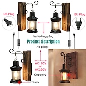 Недорогие Бра-Lightinthebox светодиодный настенный светильник винтажный ретро деревянный металл живопись цветной настенный светильник бра светильник с вилкой длиной 6 футов и выключателем вилка