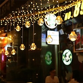 economico Striscie luci ad energia solare-energia solare led sfera dei desideri stringa di luce fata flessibile filo di rame stringa di luce per tenda per giardino cortile vacanza festa di natale illuminazione decorativa colorata