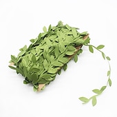 cheap HawaiianSummer Party-265 Ft Leaf Ribbon Artificial Vines Leaves String Trim Ribbon Wild Jungle Botanical Greenery for Baby Shower Party Wedding Home Wreaths &amp; DIY Craft