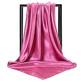 billige skjerf-1 stk 90*90cm ensfarger halsduk hijab skjerf for kvinner silke sateng pannebånd hår skjerf kvinnelige firkantede sjal hodeskjerf for damer