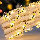 Недорогие Питание от батареек-уличные пчелиные гирлянды 3 м 30 светодиодов садовые праздничные украшения огни на батарейках свадьба сад газон цветы домашний декор патио