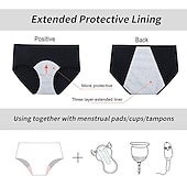 ieftine Chiloți-lenjerie de corp pentru perioada, chiloți menstruali din bumbac hipster rezistenti la scurgeri pentru femei, cu flux intens, kit de început pentru prima perioadă, slipuri ținute acasă
