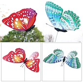 abordables Fleurs artificielles-3 pièces 3d papillon artificiel pour décorations de jardin fausse simulation papillon piquets jardin plante pelouse décor extérieur art ornements
