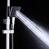abordables Grifos de ducha-sistema de ducha juego de grifería montado en la pared, cabezal de ducha de lluvia de 9 pulgadas ducha de mano rociador de mano con soporte acabados electrochapados/pintados montaje interior válvula de cerámica ducha de baño
