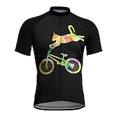 preiswerte Radtrikot Herren-Herren Radtrikot fahrradbekleidung Fahrradtrikot Kurzarm Fahhrad Trikot Shirt mit 3 Gesäßtaschen MTB Mountain Rennrad Atmungsaktiv Schnelltrocknend Feuchtigkeitsableitung Reflexstreiffen Schwarz Rot