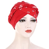 halpa Hatut-puuvillaprintti muslimiturbaanihuivi naisille islamilainen sisähijab-lakit arabikääre päähuivit femme musulman turbante mujer