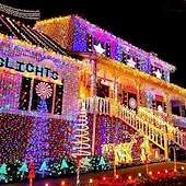 levne Solární řetězec světla-Venkovní pohádková řetězová světla solární 30m-300LED 50m-500LED vodotěsná dálková ovládání světla na stromy svatební párty sváteční dekorace zahrady