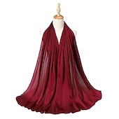 abordables Écharpes-musulman écharpe froissé châle femmes abaya solide hijab ramadan hijabs pour femme abayas robe turban instantané écharpe