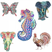 abordables fournitures de peinture, de dessin et d&#039;art-nouveau bois animal puzzle a5 a4 a3 taille bébé jouet 3d jigsaw set jeu de société pour adultes enfants cadeaux jouet éducatif tangram puzzles