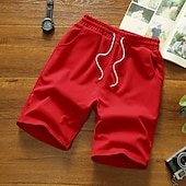 billiga Vardagsshorts-Herr Aktiv Shorts Casual shorts Ficka Snörning Elastisk dragsko-design Ensfärgat Komfort Andningsfunktion Kort Utomhussport Ledigt Dagligen Mode Streetwear Svart Vit Microelastisk