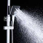 abordables Grifos de ducha-sistema de ducha juego de grifería montado en la pared, cabezal de ducha de lluvia de 9 pulgadas ducha de mano rociador de mano con soporte acabados electrochapados/pintados montaje interior válvula de cerámica ducha de baño