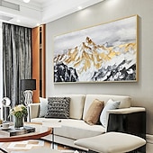 cheap Landscape Paintings-Handmade Hand Painted Oil Painting Wall Art  Large Size Contemporary Golden Mountains Home Decoration Decor Rolled Canvas No Frame Unstretched
