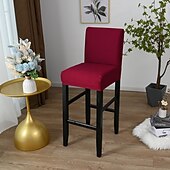 halpa Ruokailutuolin päällinen-joustava ruokapöydän tuolin päällinen viininpunainen kestävä lemmikkieläinten naarmuuntumaton liukupäällinen parantaa suojaa ja mukavuutta irrotettava kalustetuolin istuinpäällinen