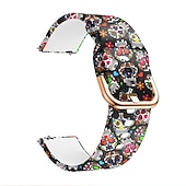 baratos Pulseiras de relógio Fitbit-Pulseira de Smartwatch Compatível com Fitbit Versa 2 / Versa Lite / Versa SE / Versa Silicone Relógio inteligente Alça Impermeável Ajustável Respirável Estampado Floral Substituição Pulseira