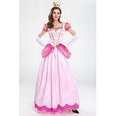 halpa Naisten puvut-Satuteema Prinsessa Peach Cosplay-Asut Loma mekko Makea Elokuva-cosplay for Naisten Aikuisten Naamiaiset Tyttöjen polttarit