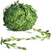 cheap HawaiianSummer Party-265 Ft Leaf Ribbon Artificial Vines Leaves String Trim Ribbon Wild Jungle Botanical Greenery for Baby Shower Party Wedding Home Wreaths &amp; DIY Craft