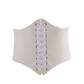 economico cintura-Per donna Cintura larga Cintura a corsetto Similpelle Senza fibbia Geometrica Da cerimonia Feste Giornaliero Bianco Nero Rosso Caffè