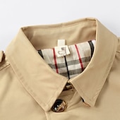 cheap Outerwear-Boys 3D Plain Trench Coat Long Sleeve Spring Fall Active Cool Kids 2-12 Years Daily Regular Fit