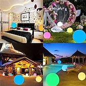 cheap Underwater Lights-LED Glowing Beach Ball Light 60CM RGB Remote Control 16 Colors Waterproof Inflatable Floating Pool Light Yard Lawn Party Lamp