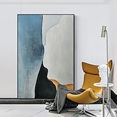 cheap Abstract Paintings-Handmade Hand Painted Oil Painting Wall Art Modern Abstract Blue Painting Canvas Paintings Home Decoration Decor Rolled Canvas No Frame Unstretched
