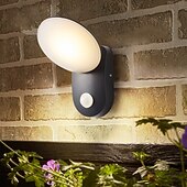 abordables luces de pared al aire libre-Sensor de movimiento de 12w, luz de pared para exteriores, control led, interruptor automático, reflector impermeable para exteriores, pasillo de jardín, terraza, puerta interior para exteriores,