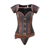 cheap Gothic-Punk &amp; Gothic Vintage Inspired Medieval Skirt Corset Outfits Pirate Asymmetric Hem Fancy Dress Women's Halloween Carnival Masquerade Party Halloween Adults' Skirts Corset