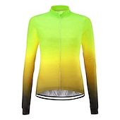 abordables Maillots pour femmes-Femme Maillot Velo Cyclisme manche longue Cyclisme Maillot Top avec 3 poches arrière VTT Vélo tout terrain Vélo Route Résistant aux UV Respirable Séchage rapide Poche arrière Jaune Rose Bleu Roi