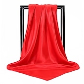 billige skjerf-1 stk 90*90cm ensfarger halsduk hijab skjerf for kvinner silke sateng pannebånd hår skjerf kvinnelige firkantede sjal hodeskjerf for damer