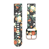 baratos Pulseiras de relógio Fitbit-Pulseira de Smartwatch Compatível com Fitbit Versa 2 / Versa Lite / Versa SE / Versa Silicone Relógio inteligente Alça Impermeável Ajustável Respirável Estampado Floral Substituição Pulseira