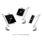 cheap Phone Holder-Adjustable Metal Tablet Stand Aluminum Alloy Arm iPad Mount Holder for Bed or Desk Overhead Compatible for iPad Air Pro Mini Surface Pro Stand iPhone Android Tablet Kindle