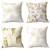 economico stile floreale e vegetale-1 federa per cuscino in velluto, motivo floreale&amp;amp;Piante Classiche Pastorali Quadrate Tradizionali Classiche Cuscini Da Esterno Per Divano Divano Letto Poltroncine Dorate