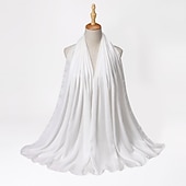 abordables Écharpes-musulman écharpe froissé châle femmes abaya solide hijab ramadan hijabs pour femme abayas robe turban instantané écharpe