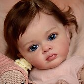 cheap Dolls-24 inch Reborn Baby Doll Finished Reborn Toddler Girl Doll Tutti Hand Paint Doll High Quality 3D skin multiple Layers Painting Visible Veins for Christmas Gifts