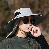 رخيصةأون أغطية الرأس في الهواء الطلق-قبعة الشمس قبعة دلو قبعة الصيد قبعة حماية من الأشعة فوق البنفسجية واقي شمسي حماية UV الصيف الربيع حافة واسعة مع غطاء الوجه وغطاء العنق رجالي نسائي صيد السمك نشاط