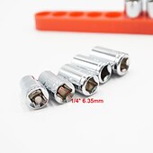 preiswerte Bohrer-Set-9-teiliges Universal-Steckschlüssel-Set 1/4 Zoll 6,35 mm Vierkantantrieb Sechskant-Adapter metrisch 5-13 mm Hülsenumwandlung Autoreparaturwerkzeug Steckschlüssel