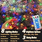 levne Solární řetězec světla-Venkovní pohádková řetězová světla solární 30m-300LED 50m-500LED vodotěsná dálková ovládání světla na stromy svatební párty sváteční dekorace zahrady