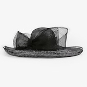 abordables Chapeaux de Fête-Chapeaux Coiffure Lin Chapeau Melon / Cloche Chapeau de soleil Chapeau Sinamay Mariage Casual Course de chevaux Journée des dames Coupe de Melbourne Elégant Britanique Avec Fleur Casque Couvre-chef