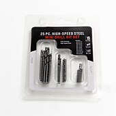 お買い得  ドリルビットセット-ドレメル回転工具用の25個のミニ高速度鋼ツイストドリルhssビットセット