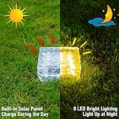 economico Luci paesaggistiche-Luci solari per pavimentazione in mattoni 2 pezzi per esterni a led cubetti di ghiaccio luce paesaggistica impermeabile per piastrelle da pavimento per giardino patio passaggio stagno decorazione