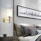 זול אורות קיר פנימיים-תאורת קיר מודרנית שטוחה, led סלון חדר שינה אור קיר נחושת 220-240v