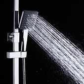 abordables Grifos de ducha-sistema de ducha juego de grifería montado en la pared, cabezal de ducha de lluvia de 9 pulgadas ducha de mano rociador de mano con soporte acabados electrochapados/pintados montaje interior válvula de cerámica ducha de baño
