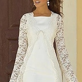 abordables Avec veste-Robe de mariée à deux pièces pour mère de la mariée invitée de mariage église élégante décolleté carré longueur genoux chiffon dentelle sans manches robe à veste avec couleur solide taille