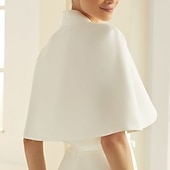 economico Stole da matrimonio-Wrap per Sposa Cape Bolero Elegante con Maniche Sgambate in Raso Wrap per Matrimoni di Colore Puro per Matrimonio in Primavera  Autunno Abito per Impressionare