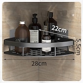 abordables Estantes para baño-Carrito de ducha, cesta triangular para baño, ventosa, tipo de pared, espacio, cuarto de ducha de aluminio, triángulo, estante de esquina para inodoro no perforado