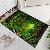 baratos tapetes para sala e quarto-Linda paisagem madeiras tecido de flanela impresso colchão de entrada para casa colchão colchão de banheiro colchão