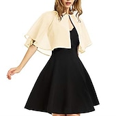 cheap Wedding Guest Wraps-Black Cape Shawl &amp; Wrap Women&#039;s Wrap Bolero Simple Sleeveless Chiffon Wedding Guest Wraps With Pure Color For Party Evening Spring &amp; Summer dress to impress