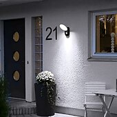 abordables luces de pared al aire libre-Sensor de movimiento de 12w, luz de pared para exteriores, control led, interruptor automático, reflector impermeable para exteriores, pasillo de jardín, terraza, puerta interior para exteriores,